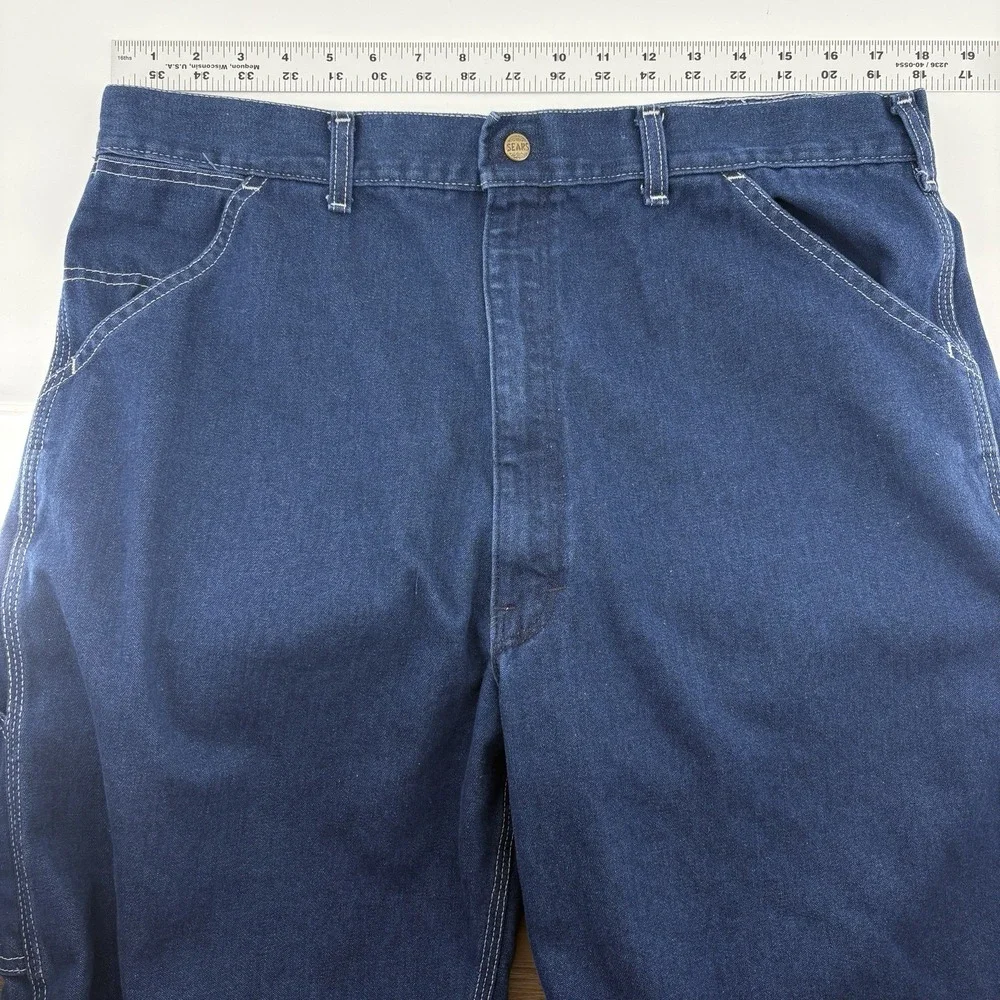 Vintage Sears Perma-Prest Workwear Carpenter Jeans USA Union Made Men's 36x32